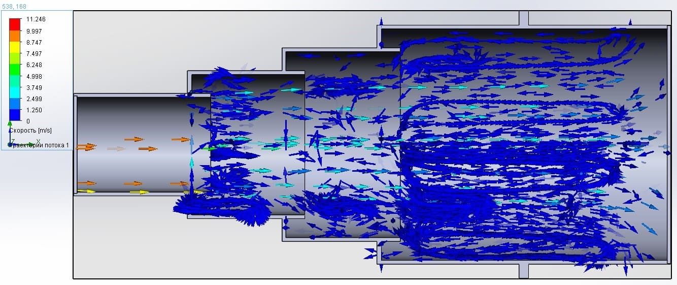 Modeling with geometric parameters Lp = 20 mm; hp = 20mm.