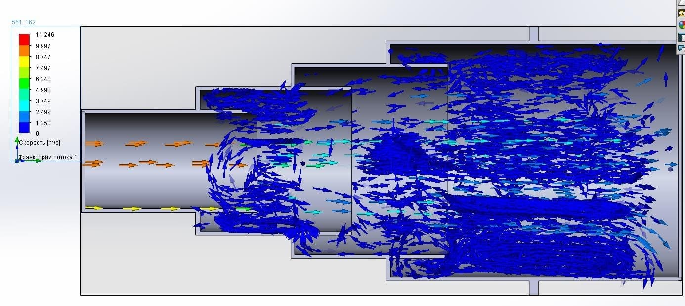 Modeling with geometric parameters Lp = 60 mm; hp = 20mm.