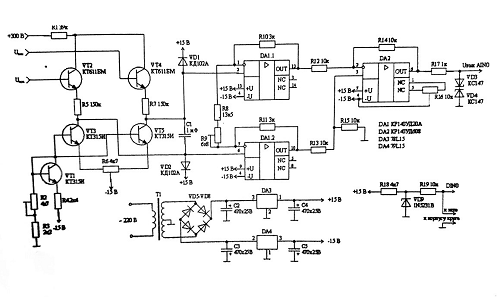 Schematic electrical diagram of the matching device .