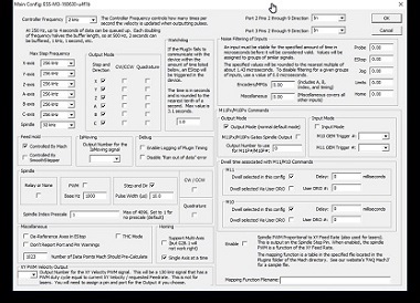 The window for the configuration of the computer's communication with Mach3