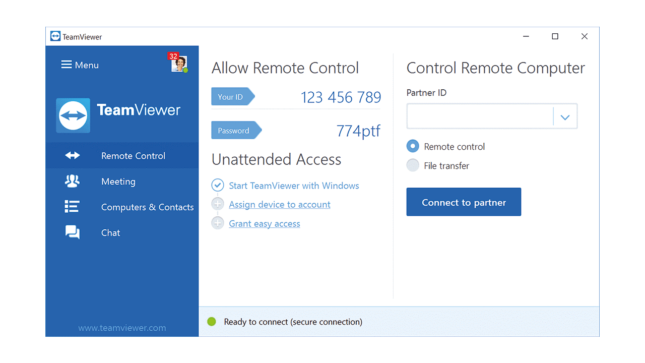 ��������� ���������� TeamViewer