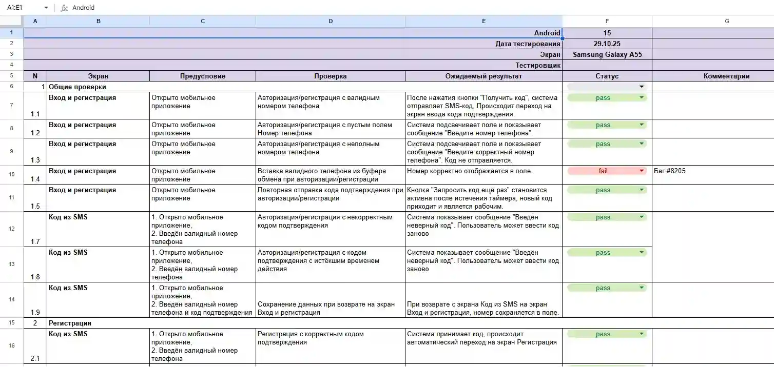 Чек-лист для тестирования авторизации и регистрации.