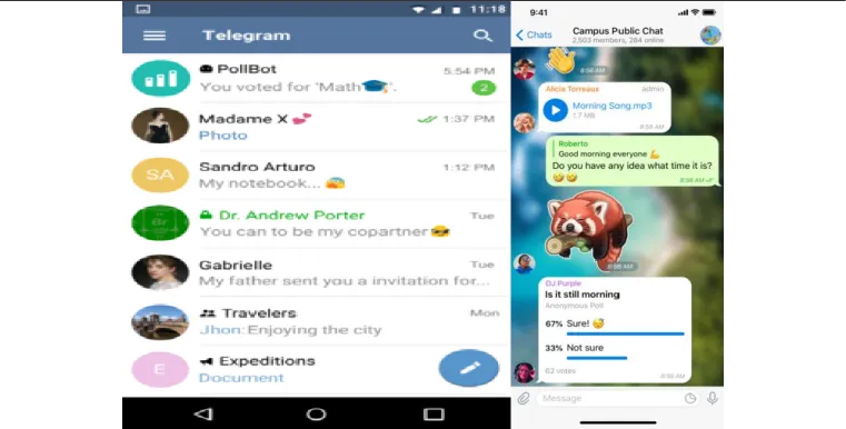 Android версии Telegram. Анонимный опрос в группе Telegram