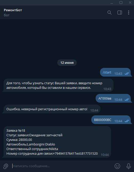 Схема работы бота поддержки