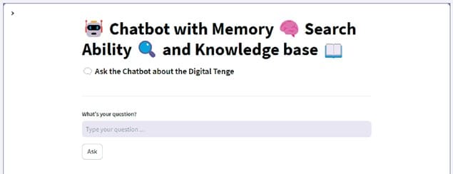 Screenshot of the Fully Implemented Chatbot