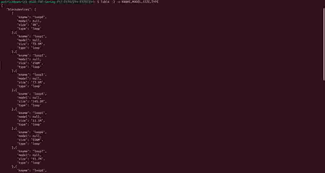 ������������� lsblk ��� ������ ������� ��������� �� Linux