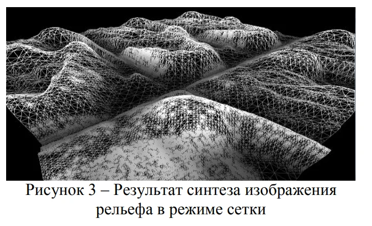 Результат синтеза изображения рельефа в режиме сетки