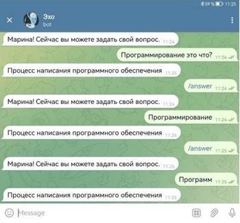 Реакция бота на разные формулировки вопроса