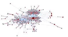Example of a single news story spreading on a subset of the Twitter social network